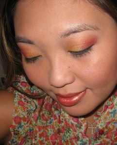 Pink, Orange, and Yellow Makeup Look